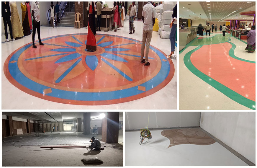 Polyacrylate Cement Terrazzo Flooring in a Retail Store-South India